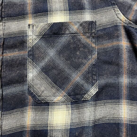 Mossimo Supply Co. Boyfriend Fit Fannel Shirt Women's Small Navy Plaid - Picture 2 of 7